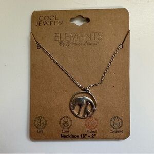 Cool Jewels Elements Collection Silver Circle Giraffe Pendant Necklace